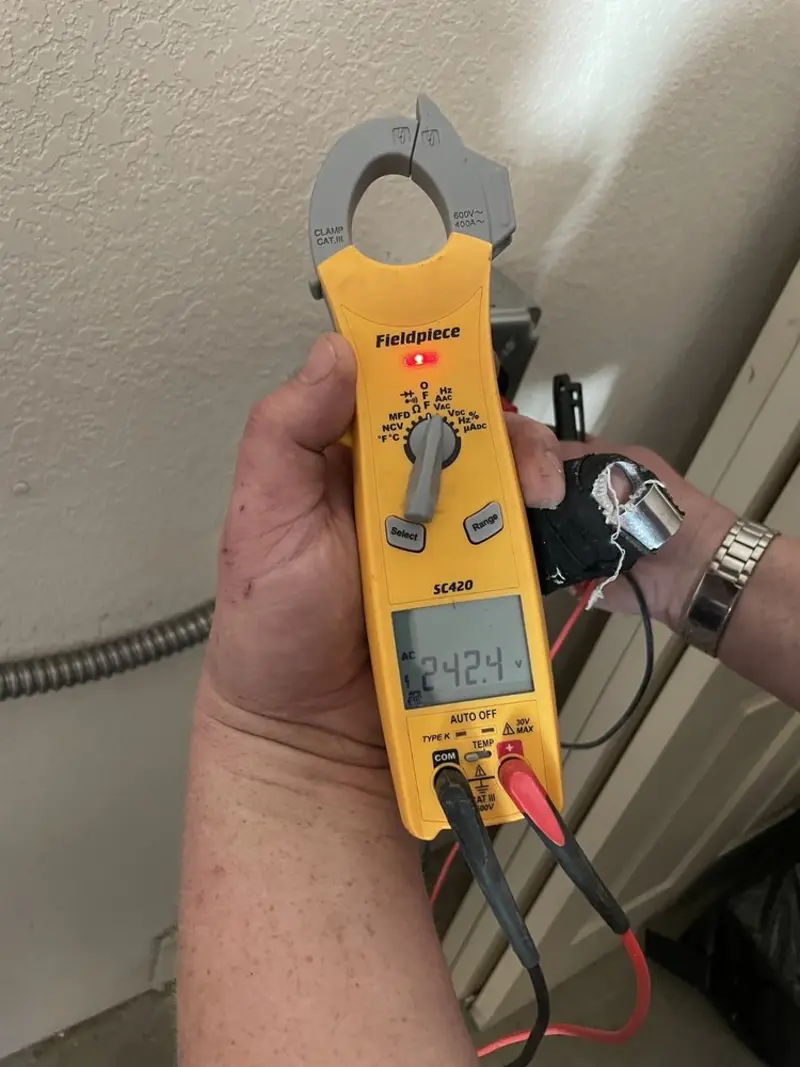 Voltage testing with clamp meter during Hot Tub / Pool Electrical Wiring in Grand Ledge